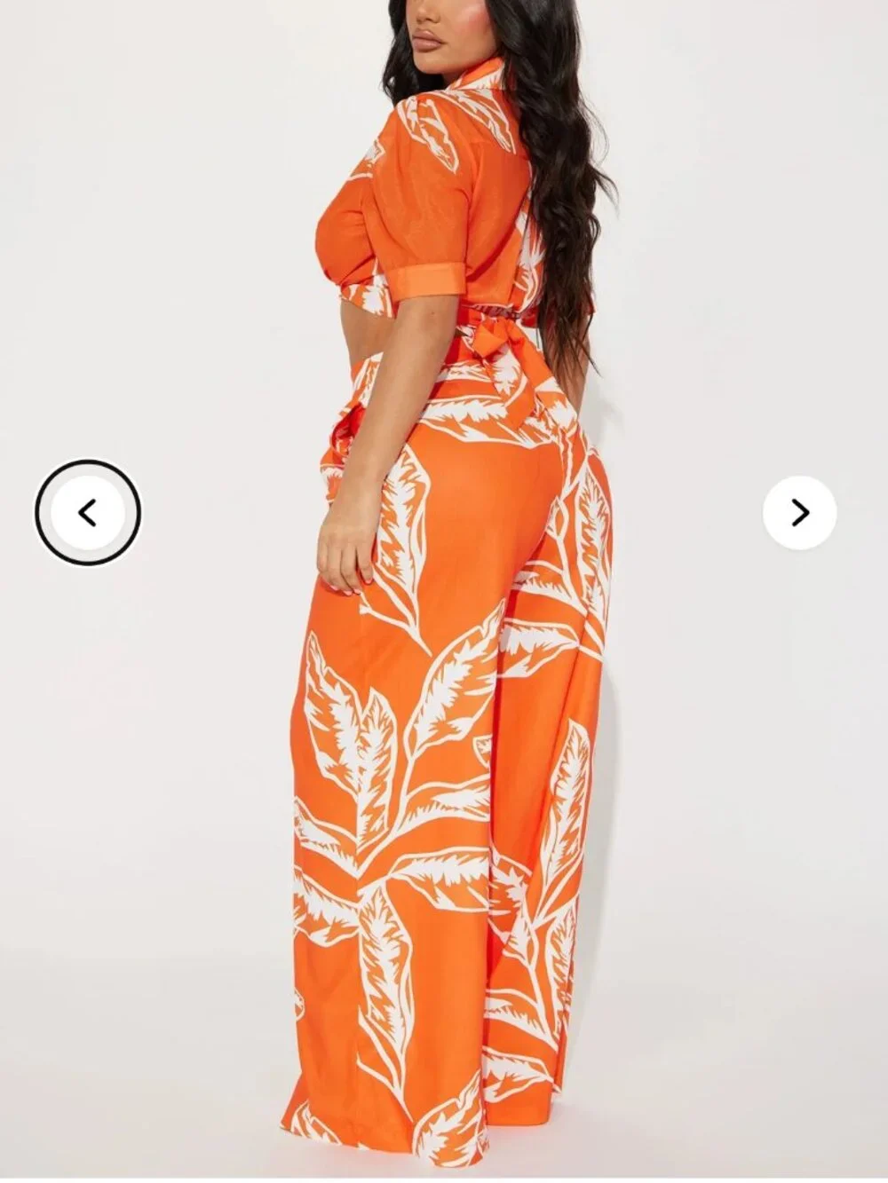 Fashion Nova Tropical Vibes Pant Set - Orange size:XL - Picture 2 of 6